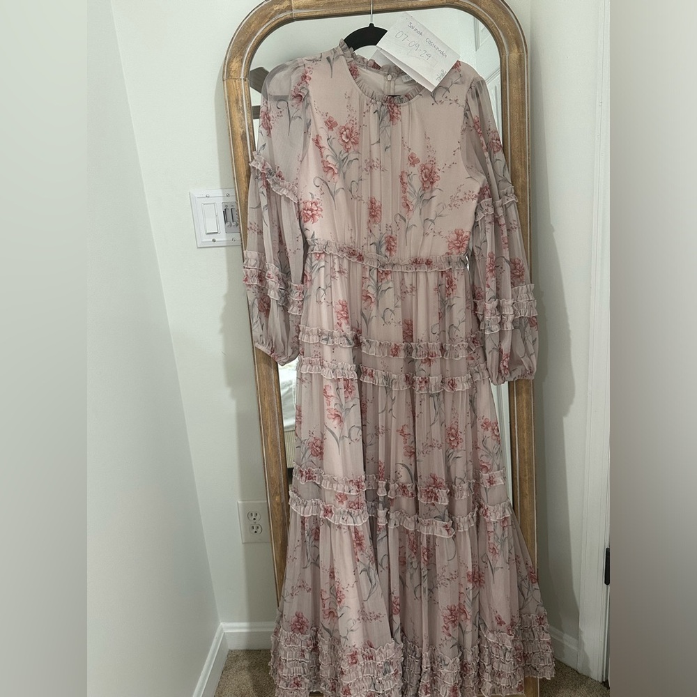 Ivy City Co Floral Maxi Dress - Pink and Cream